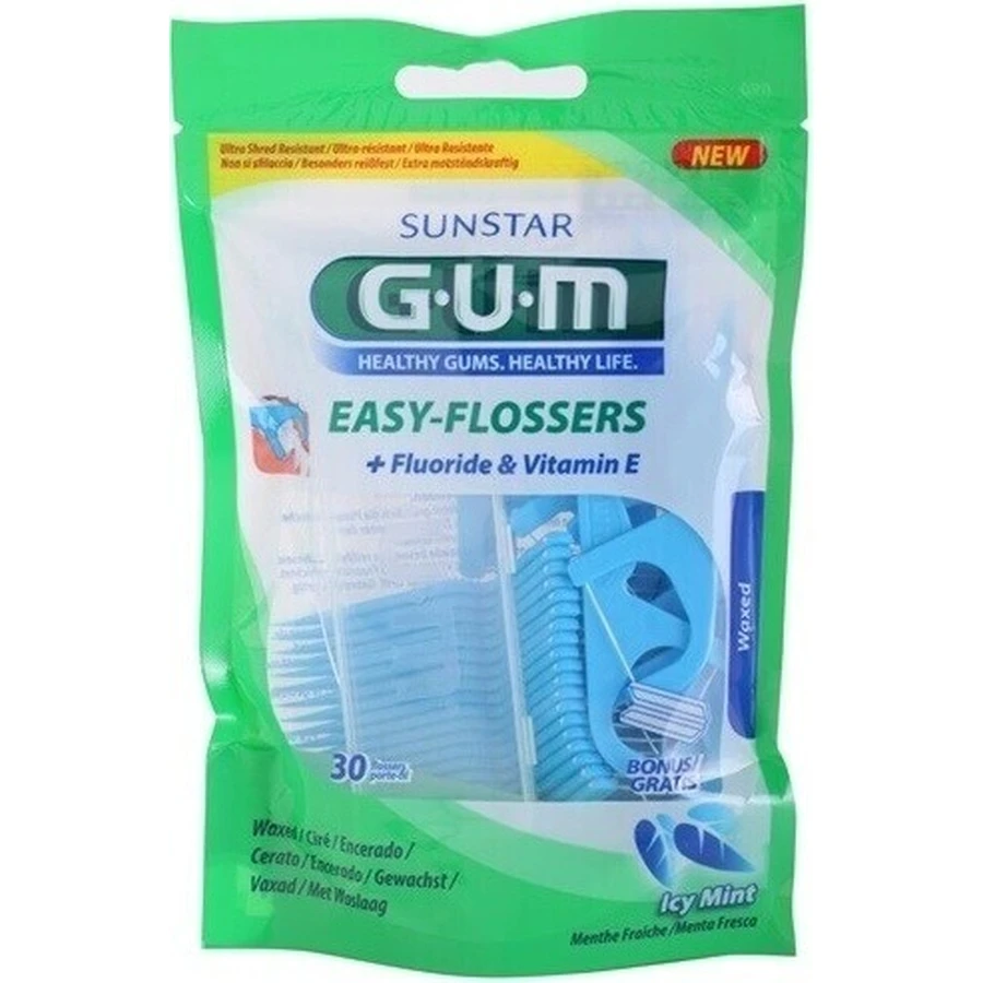 Зубна нитка GUM Easy Flosser, 30 шт + дорожній чохол 1×30 шт, зубна нитка: ціни та характеристики