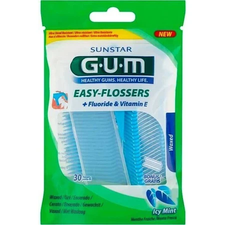 Зубна нитка GUM Easy Flosser, 30 шт + дорожній чохол 1×30 шт, зубна нитка: ціни та характеристики