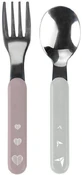 Ложка та виделка з нержавіючої сталі BabyOno Pastel 12м+.