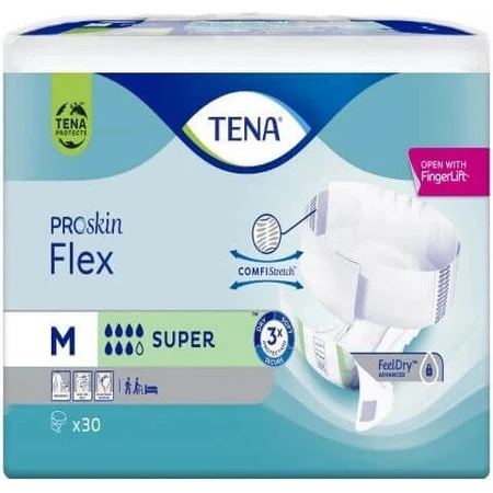 TENA Flex Super M 1×30 шт, трусы от недержания с быстросъемным поясом: цены и характеристики