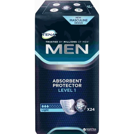 TENA Men Level 1 1×24 шт, прокладки от недержания для мужчин: цены и характеристики