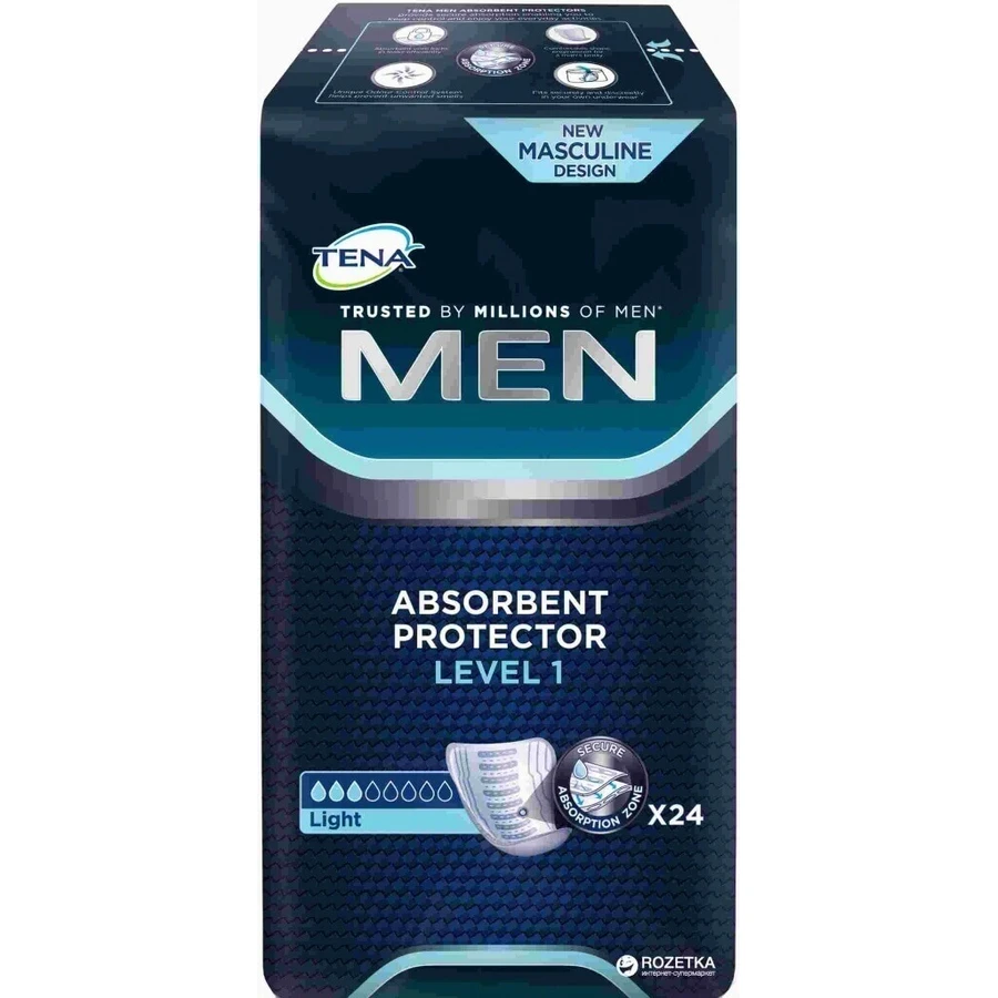 TENA Men Level 1 1×24 шт, прокладки от недержания для мужчин: цены и характеристики