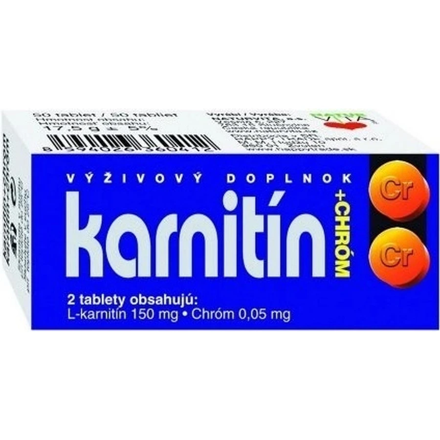 NATURVITA КАРНІТИН + ХРОМ 1×50 таблеток, карнітин + хром: ціни та характеристики