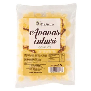 Ананас зацукрований кубиками, 100 г, Econatur