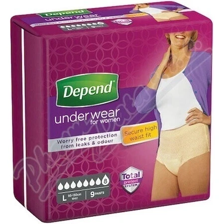 DEPEND SUPER L для женщин 1×9 шт, брюки-стрейч, обхват бедер 95-130 см: цены и характеристики