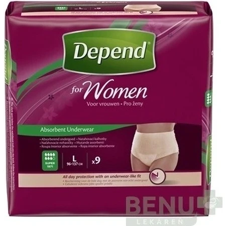 DEPEND SUPER L для женщин 1×9 шт, брюки-стрейч, обхват бедер 95-130 см: цены и характеристики