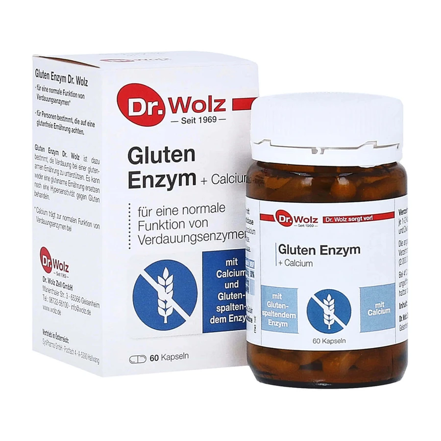 Gluten Enzyme + Calcium, фермент глютену + кальцій, 60 капсул: ціни та характеристики