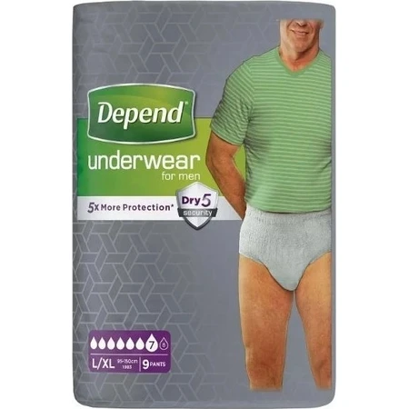 DEPEND NORMAL L/XL для чоловіків 1×9 шт, стрейч-труси: ціни та характеристики