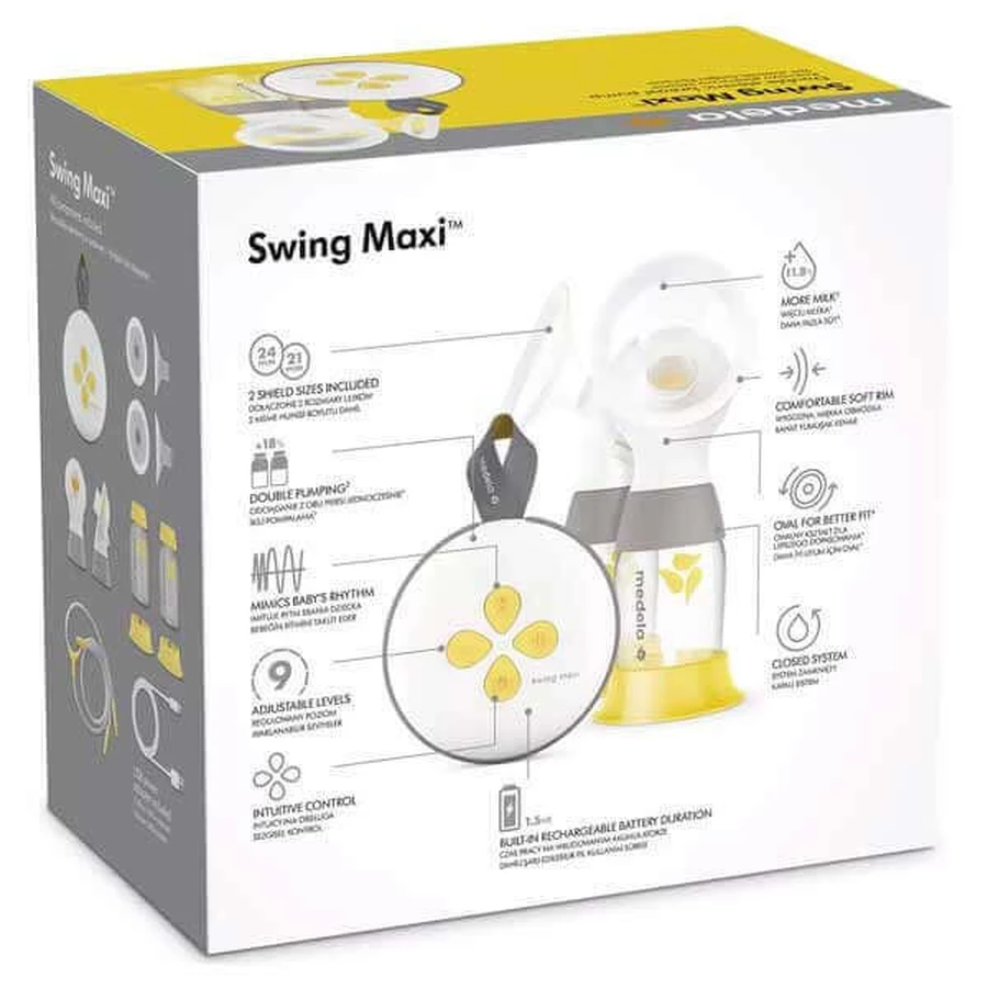 Medela Swing Maxi, електричний молоковідсмоктувач для двох грудей, двофазний, 1 шт.: ціни та характеристики