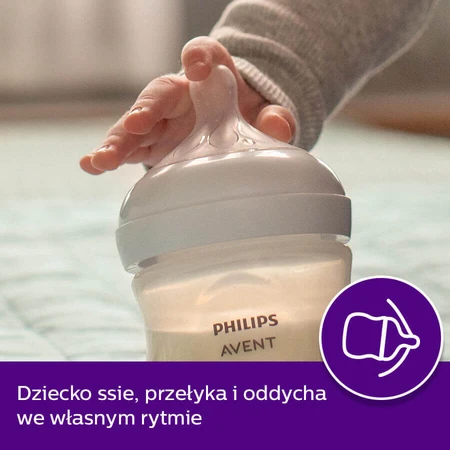 Avent Natural Response, пляшечка з чутливою соскою, швидкість потоку 3, SCY903/01, після 1 місяця, 260 мл ПОШКОДЖЕНА УПАКОВКА: ціни та характеристики
