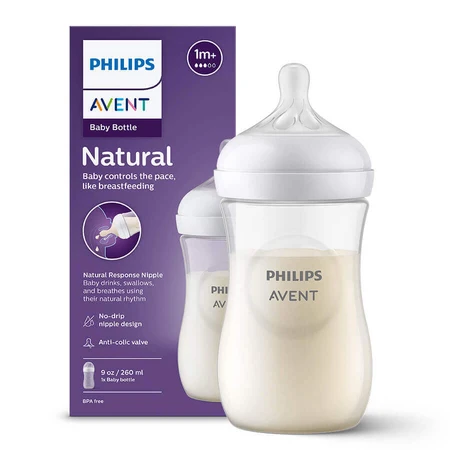 Avent Natural Response, пляшечка з чутливою соскою, швидкість потоку 3, SCY903/01, після 1 місяця, 260 мл ПОШКОДЖЕНА УПАКОВКА: ціни та характеристики
