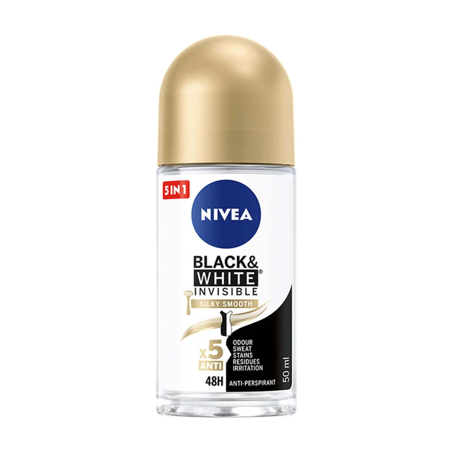 Nivea Black amp;White Invisible Silky Smooth Антиперспірант-рулон, 50мл, антиперспірант-спрей невидимий, шовковисто-гладкий: ціни та характеристики