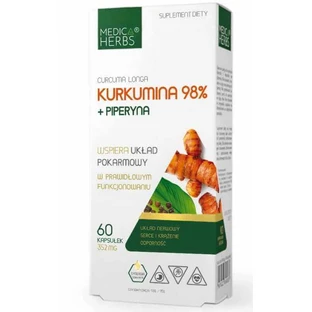 Куркумін 98% + піперин 60 капсул Medica Herbs