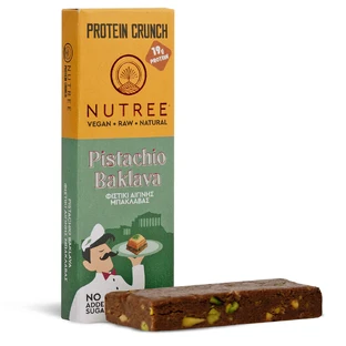 Сирий веганський протеїновий батончик Protein Crunch, Фісташкова пахлава, 60 г, Nutree