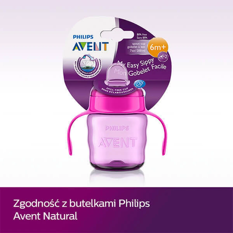 Avent, чашка-капельница с силиконовым мундштуком и ручками, розовая, SCF551/03, после 6 месяцев, 200 мл: цены и характеристики