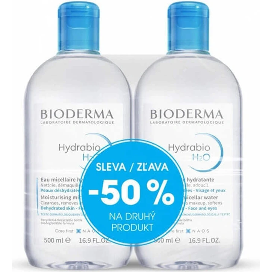 BIODERMA Hydrabio H2O FESTIVAL 2×500 мл, дерматологическая мицеллярная вода: цены и характеристики
