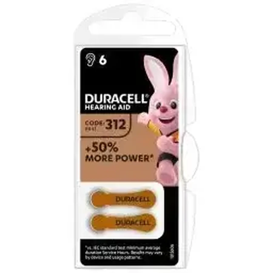 Батарейки для слухових апаратів HA ZA312, 6 штук, Duracell: ціни та характеристики
