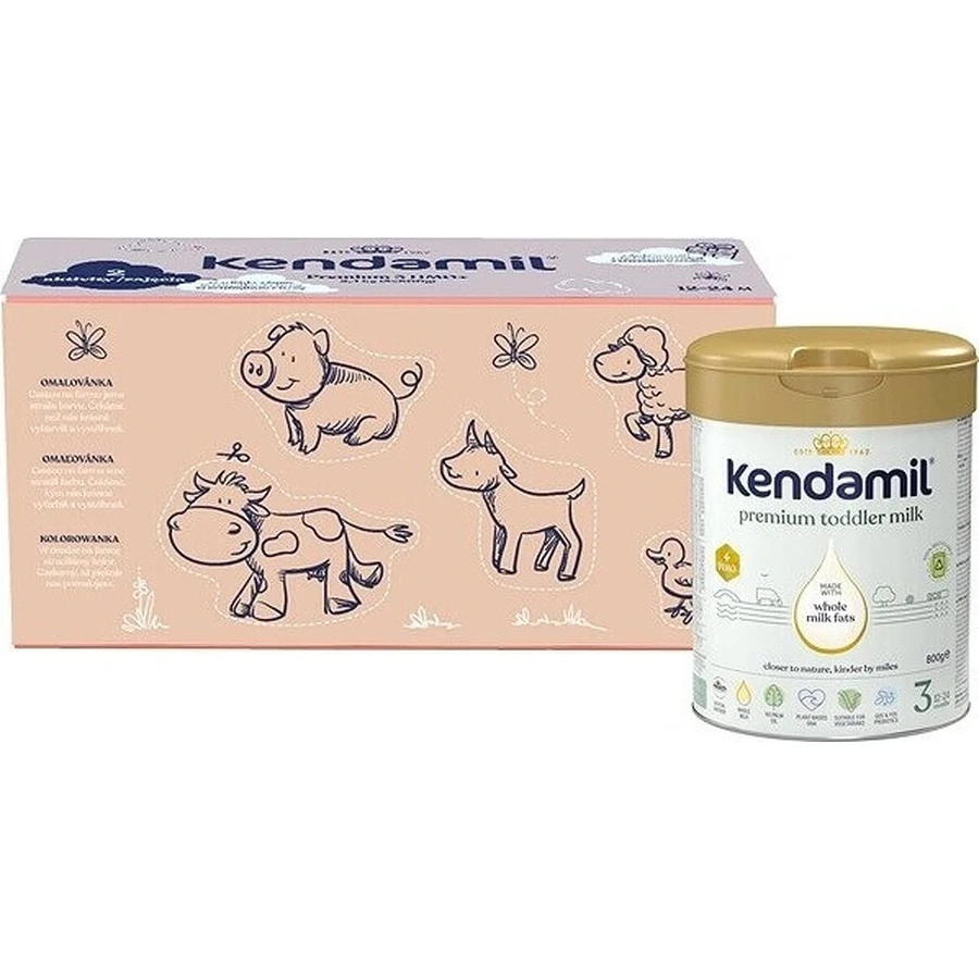 Kendamil Premium 3 HMO+, креативная подарочная упаковка 3×800 г, молоко для малышей: цены и характеристики