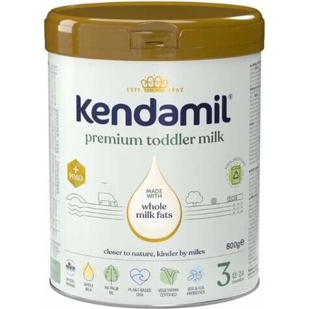 Kendamil Premium 3 HMO+, креативная подарочная упаковка 3×800 г, молоко для малышей: цены и характеристики