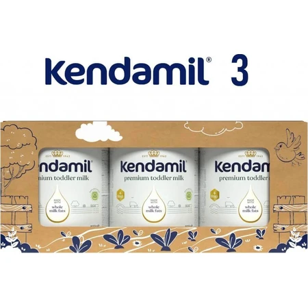 Kendamil Premium 3 HMO+, креативная подарочная упаковка 3×800 г, молоко для малышей: цены и характеристики