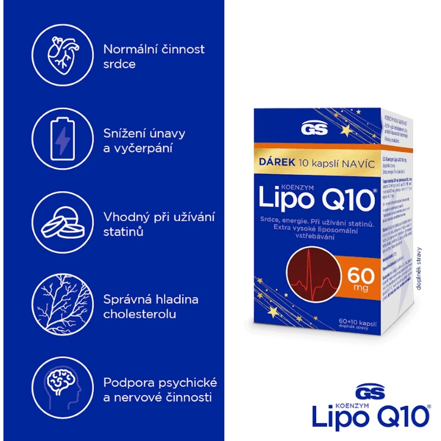 GS Coenzyme Lipo Q10 60 мг, 60 + 10 капсул: ціни та характеристики