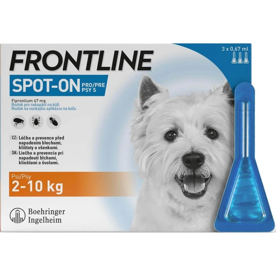 FRONTLINE spot-on for DOG S 3 x 0,67 мл 3x0,67 мл, раствор для собак: цены и характеристики