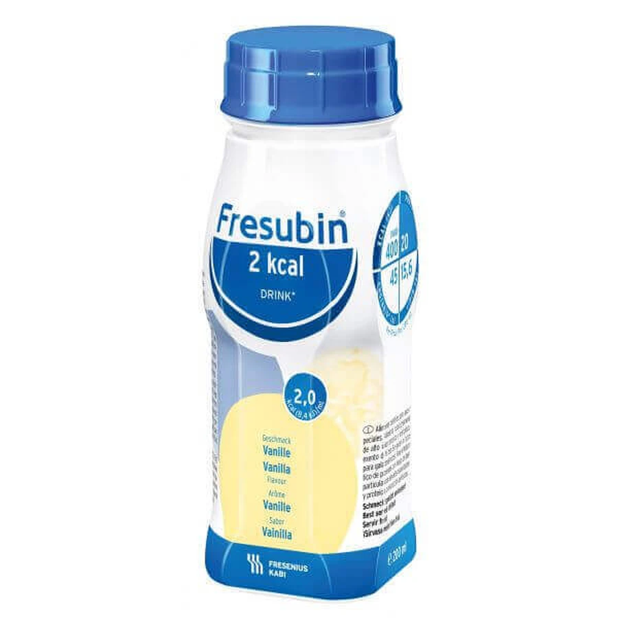 Fresubin 2kcal полноценное питание с ароматом ванили, 4 шт х 200 мл, Fresenius Kabi: цены и характеристики