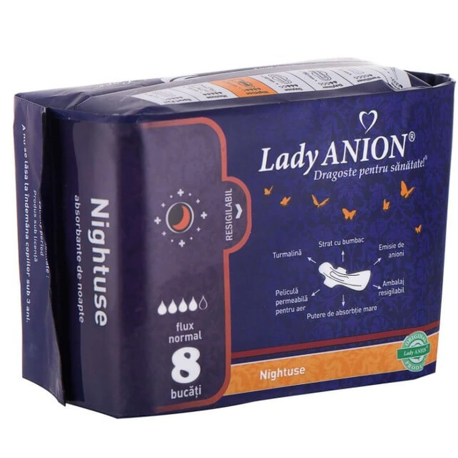 Прокладки гигиенические Lady Anion Nightuse ночные, 4 капли, 8 шт.: цены и характеристики