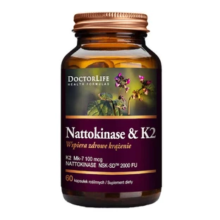 Doctor Life Nattokinase amp; K2 Mk-7 100mcg поддерживает здоровое кровообращение, 60 капсул