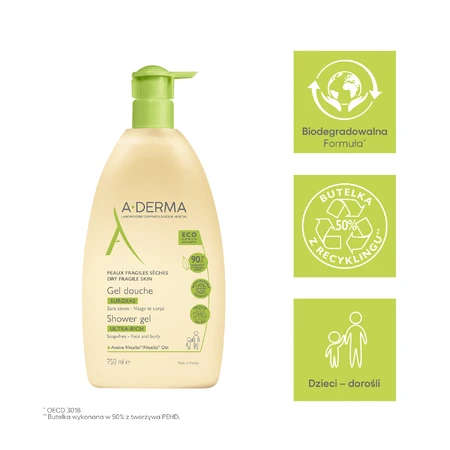 A-derma, Емульсія для душу Ultra Rich, 750 мл: ціни та характеристики