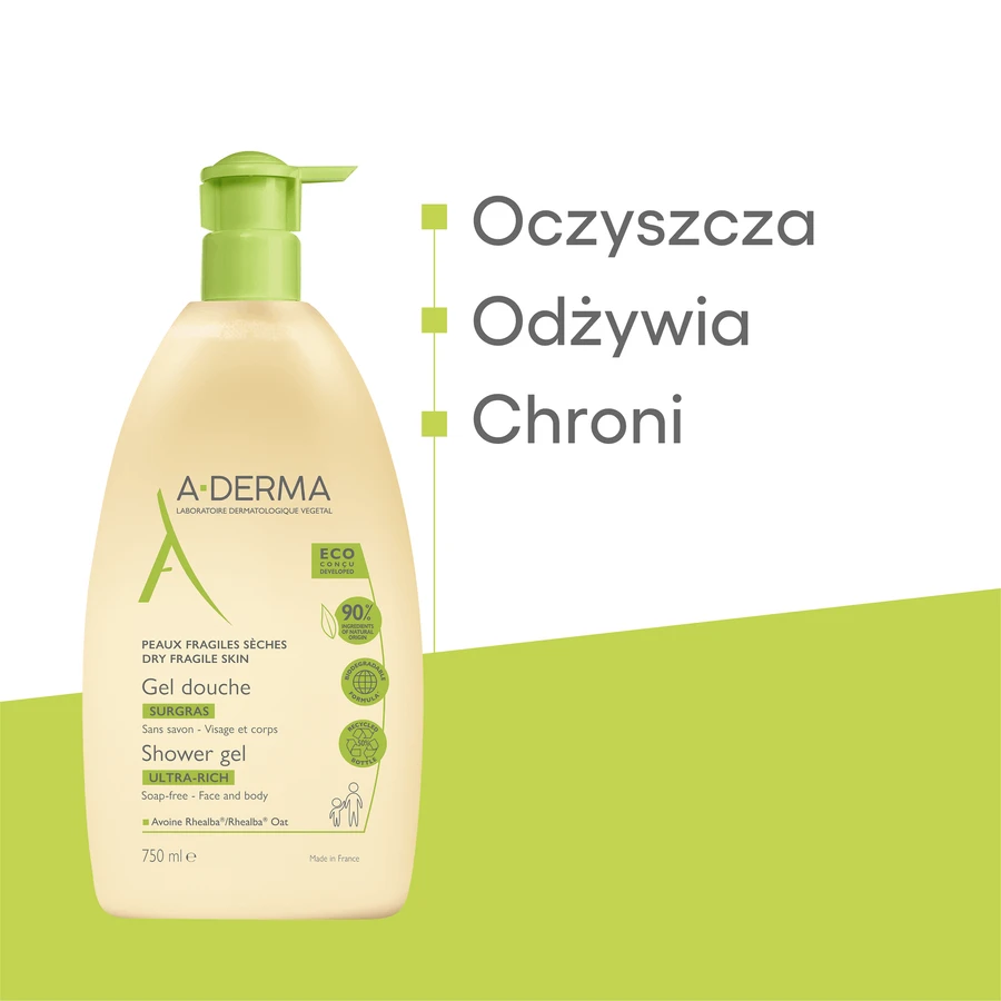 A-derma, Емульсія для душу Ultra Rich, 750 мл: ціни та характеристики