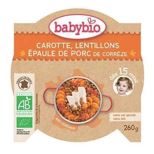 BabyBio Органическое пюре из чечевицы и свинины, +15 месяцев, 260 г, BabyBio