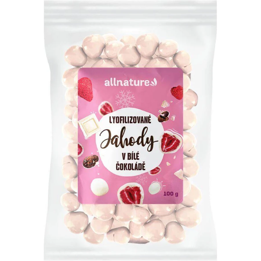 Allnature Сублимированная клубника в белом окружении 100 г: цены и характеристики