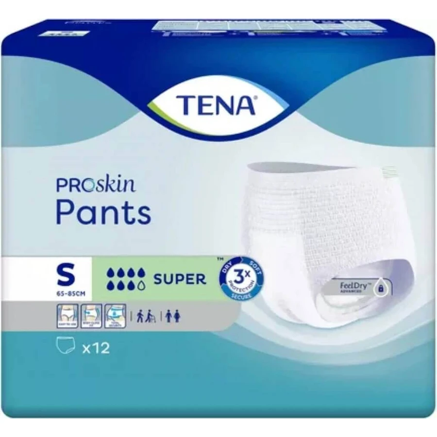 TENA PANTS SUPER SMALL 1×12 шт, растягивающиеся впитывающие трусики: цены и характеристики