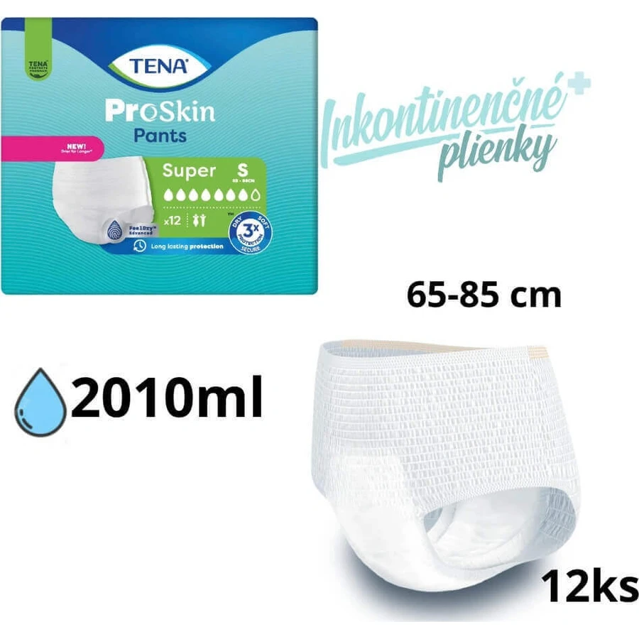 TENA PANTS SUPER SMALL 1×12 шт, растягивающиеся впитывающие трусики: цены и характеристики