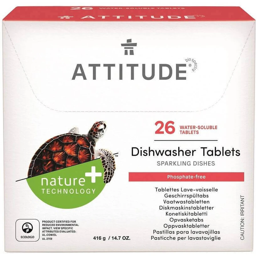 Таблетки для миття посуду без фосфатів Attitude 26 таблеток: ціни та характеристики