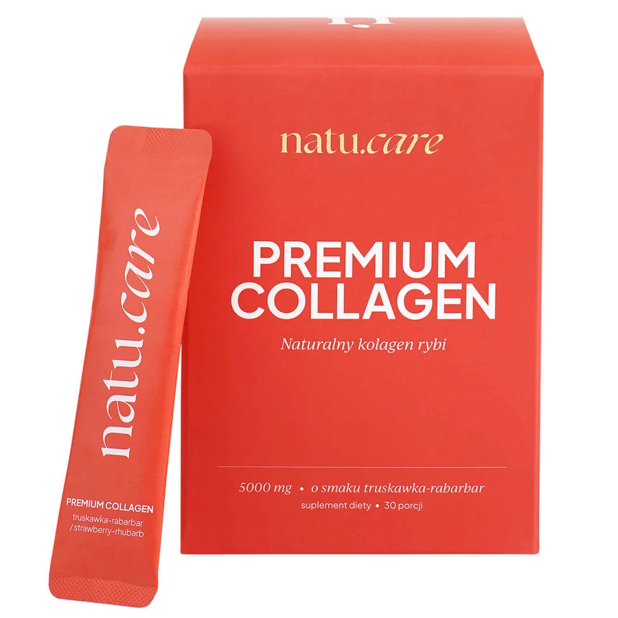 Преміум Колаген 5000 мг Natu.Care Premium Collagen 5000 mg, полунично-ревеневий смак, 30 пакетиків: ціни та характеристики