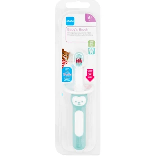 Зубная щетка MAM Baby Brush бирюзовая, 6м+