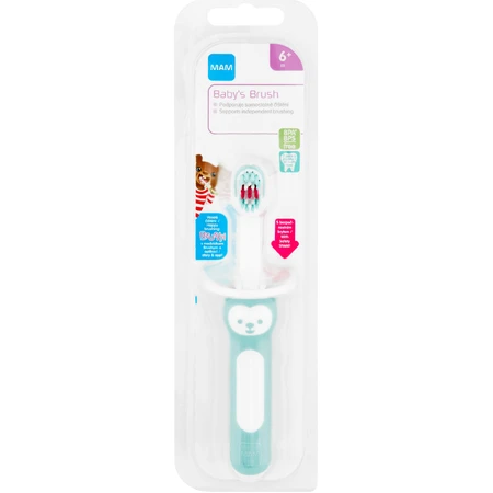 Зубная щетка MAM Baby Brush бирюзовая, 6м+: цены и характеристики