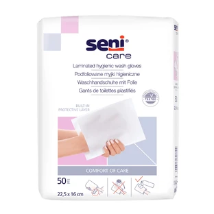 Seni Care, серветки гігієнічні фланелеві, фольговані, 22,5 см х 16 см, 50 штук