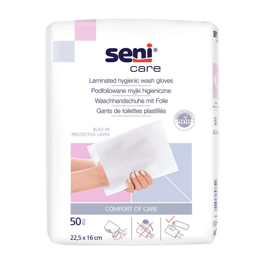 Seni Care, серветки гігієнічні фланелеві, фольговані, 22,5 см х 16 см, 50 штук: ціни та характеристики