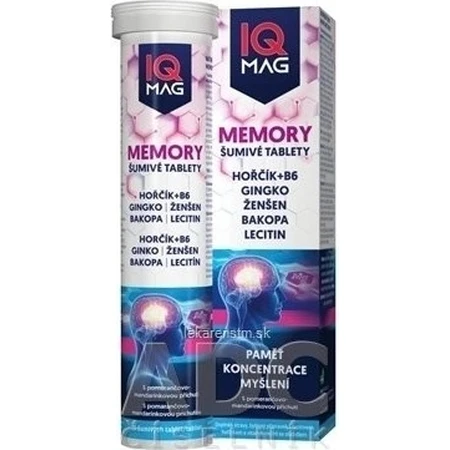 IQ Mag Memory для пам'яті, апельсиново-мандаринова 1×20 таблеток, дієтична добавка: ціни та характеристики