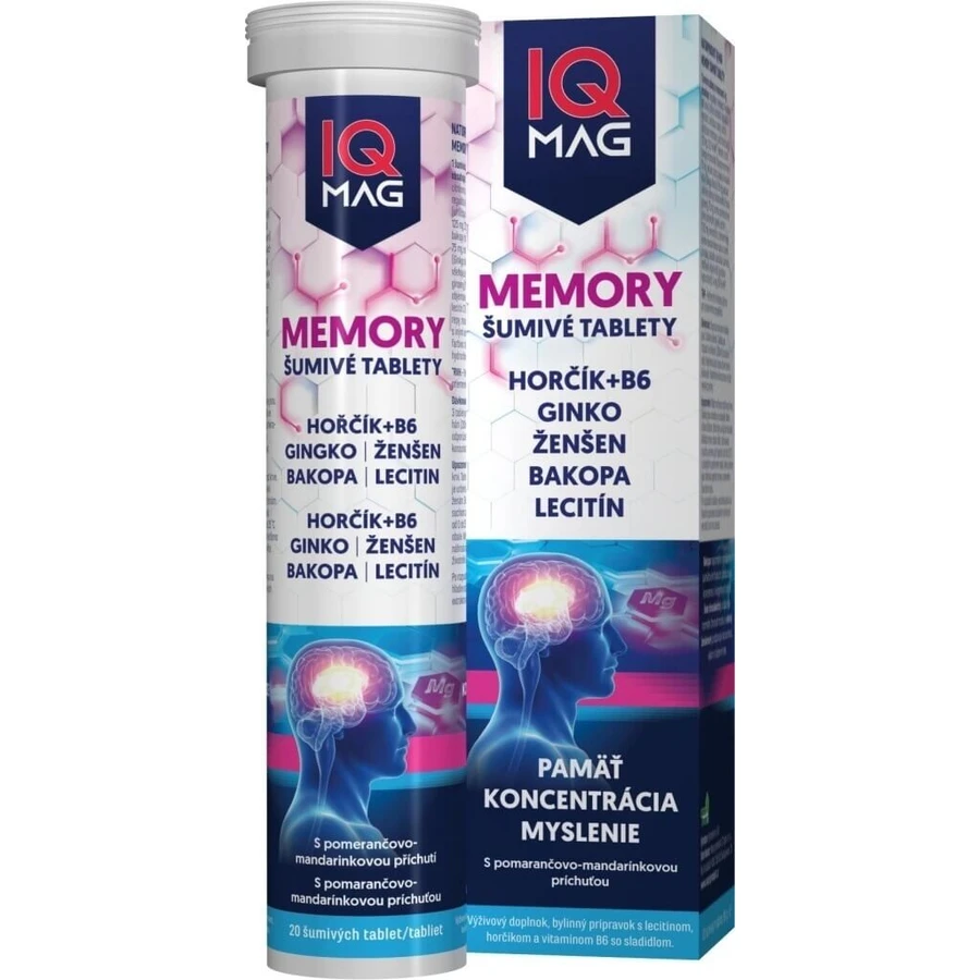 IQ Mag Memory для пам'яті, апельсиново-мандаринова 1×20 таблеток, дієтична добавка: ціни та характеристики