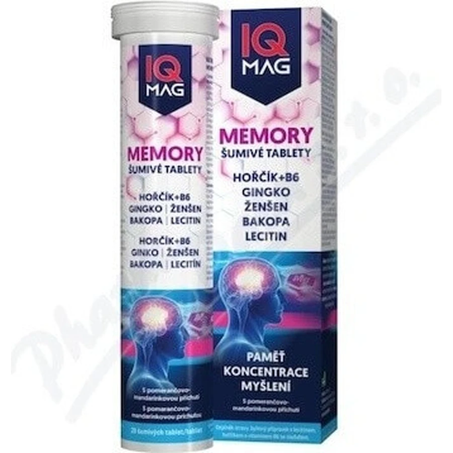 IQ Mag Memory для пам'яті, апельсиново-мандаринова 1×20 таблеток, дієтична добавка: ціни та характеристики