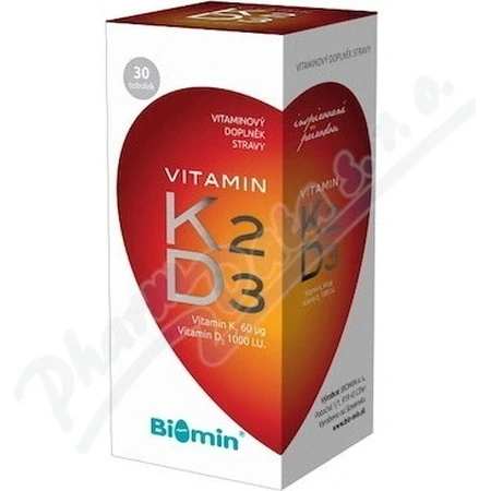 Biomin VITAMIN K2 + D3 1000 МЕ 1×30 капс, пищевая добавка: цены и характеристики