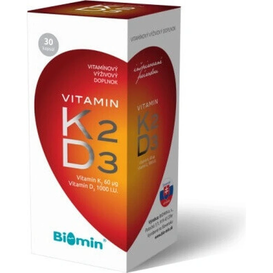 Biomin VITAMIN K2 + D3 1000 МЕ 1×30 капс, пищевая добавка: цены и характеристики