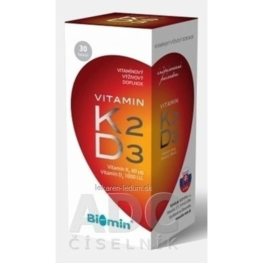 Biomin VITAMIN K2 + D3 1000 МЕ 1×30 капс, пищевая добавка: цены и характеристики