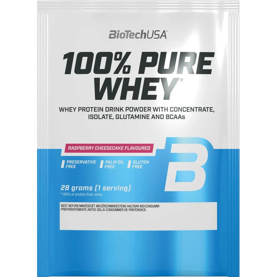 BioTech 100% Pure Whey - малиновий чізкейк 28 г: ціни та характеристики