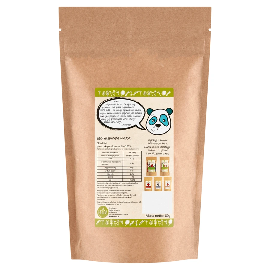 Helpa Bio exPandy, органическое просо, 80 г КОРОТКИЙ ДЕНЬ: цены и характеристики