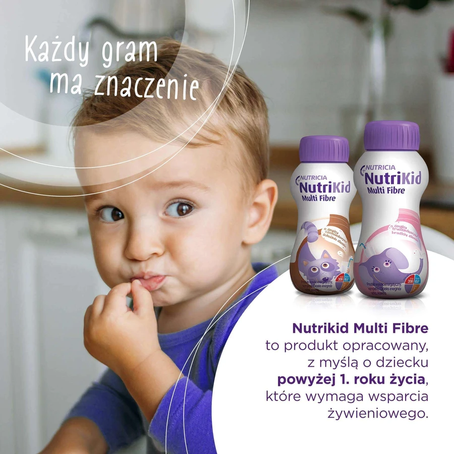 NutriKid Multi Fibre, харчова суміш для дітей старше 1 року, зі смаком шоколаду, 200 мл: ціни та характеристики